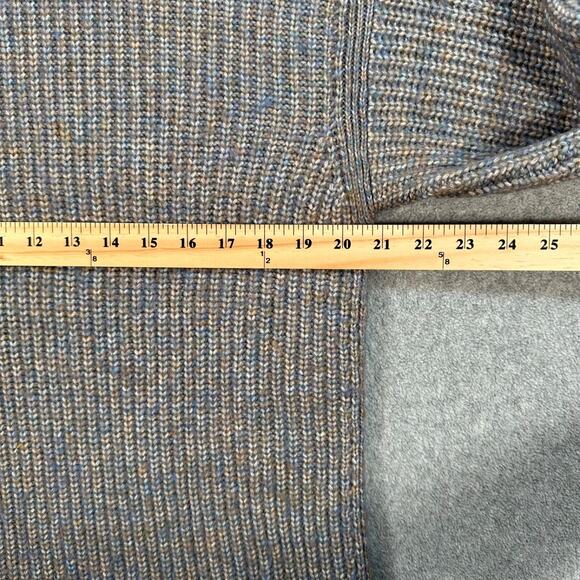 Ann Taylor Chunky Knit Turtleneck Sweater Size Small Blue Gray Brown Wool Blend - Picture 3 of 5